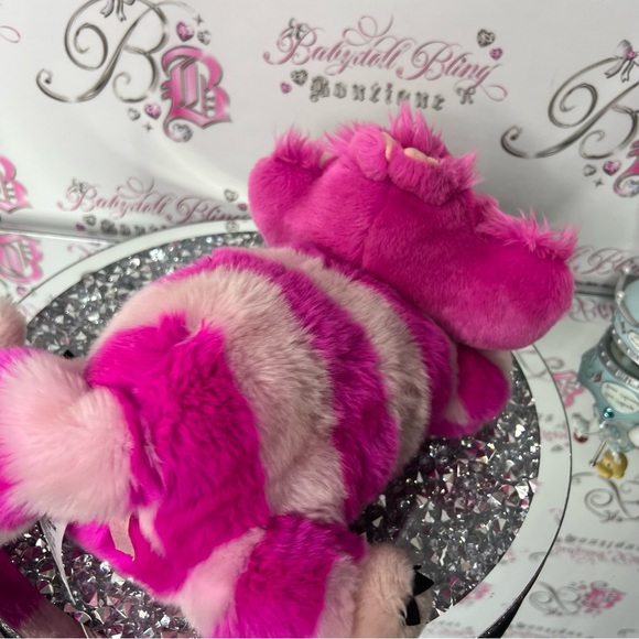 Cheshire Cat plush Disney stuffed animal Alice in wonderland cat neon pink smile - Picture 3 of 7